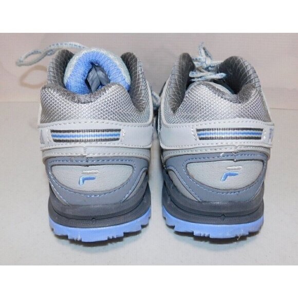FILA gray & blue/purple fabric sneakers, woman's size 8 - Picture 3 of 9